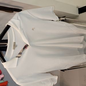 White Burberry polo Large